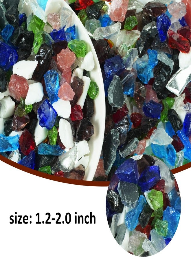 Bairdish بيرديش 1 رطل ألوان متنوعة، زجاج بحري كبير مطحون، ديكور زجاج بحري، صخور زجاجية غير منتظمة لملء نوافير الطاولات، أحواض السمك، زينة أحواض الأسماك والسلاحف، أعمال يدوية، زينة أصص الزهور - Image 2